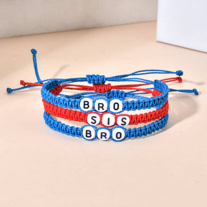 Fathers Day Birthday Christmas Dad Mom Brother Sister Bracelet Adjustable Handmade String Bracelet Gifts (Adjustable size - suitable for 14cm-20cm wrist length)