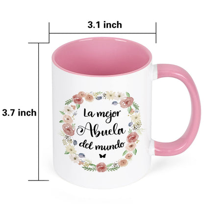 YHRJWN - Gifts for Grandma from Grandchild, Abuela Gifts In Spanish, Best Grandma Ever Mug, Grandmother mug, Mothers Day Christmas Birthday Gift for Grandmother Mimi Gigi 11Oz
