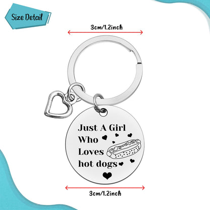 Xiahuyu Hot Dog Gifts for Women Girls Hot Dogs Keychain Hot Dog Lover Gift Food Lover Gift Hot Dogs Themed Gifts Christmas Birthday Present for Her Best Friend Sister Daughter Girlfriend