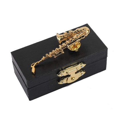 Miniature Musical Instrument Fashion Lapel Pin Mini Musical Instrument Brooch Model with Red Velvet Lined Instrument Case Christmas Birthday Gifts Decoration and Ornament for Men and Women