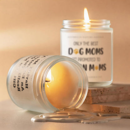 AceThrills New Mom to Be Gift, Pregnancy Gifts for Expecting Mom to Be Gift, Postpartum Gifts for Moms First Time - 7 Oz Lavender Scented Candle (Dog Moms)