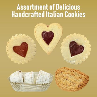 Assorted Italian Cookies Gift Box, Over 30 Individually Wrapped Traditional Gourmet Cookies - 2Lb Square Tin with Authentic Premium Pastries for Holiday Gifting, Coffee Pairing, and Celebrations
