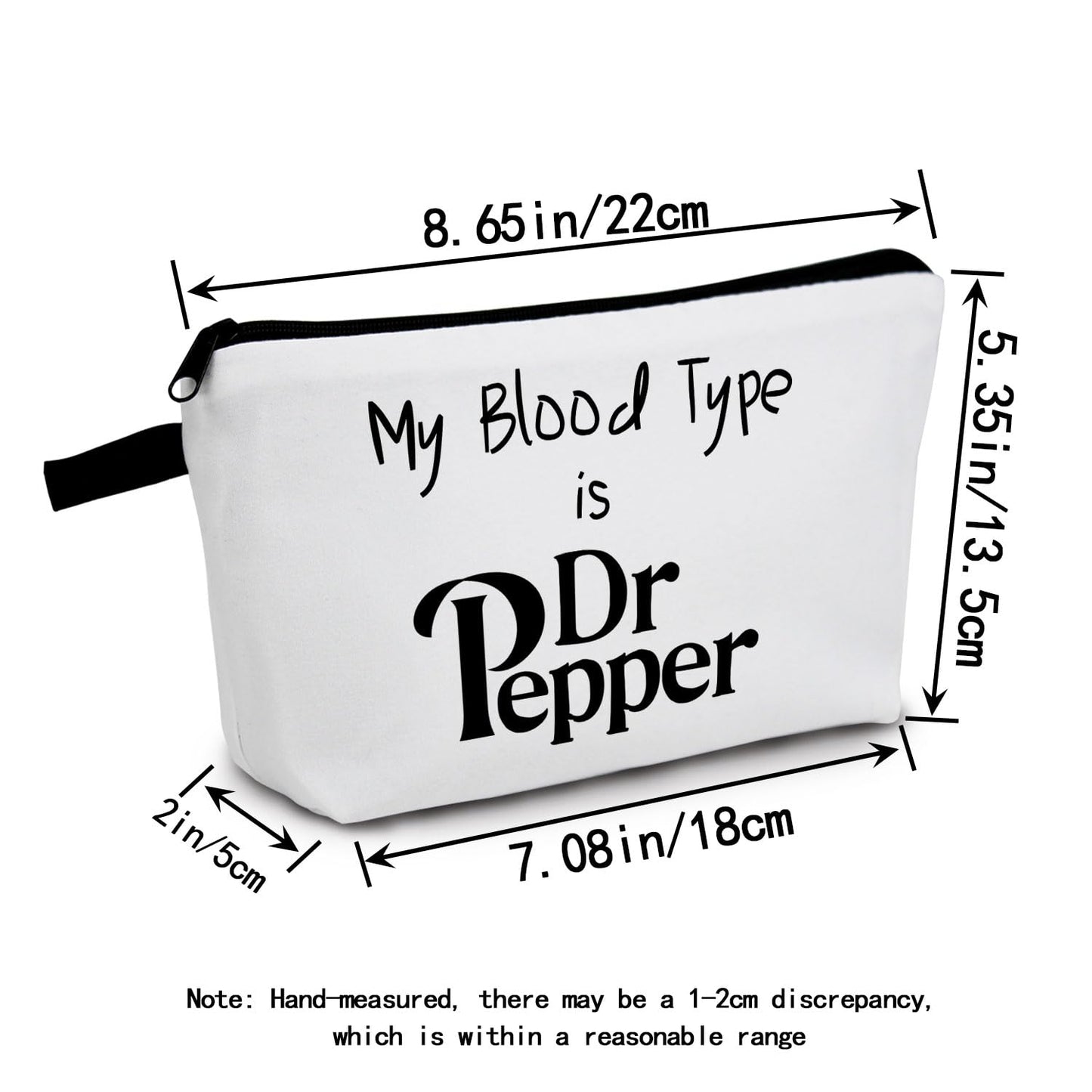My Blood Type is Dr P Letter Print Women Makeup Bag Travel Cosmetic Organizer Bag Small Zipper Toiletry Bag Birthday Gift for who loves Dr P