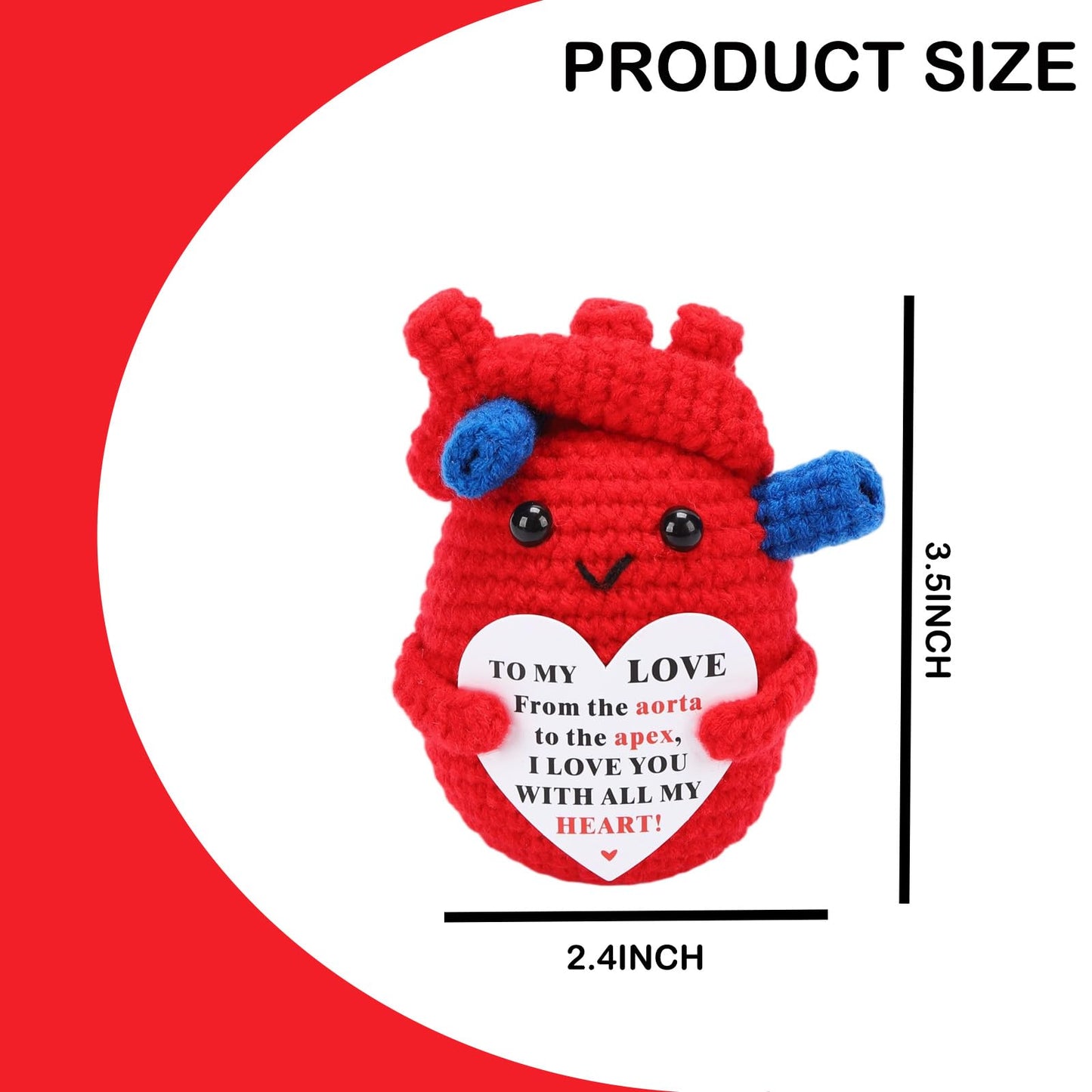 Gifts for Wife Women Mom,Valentines Day Decorations, Handmade Positive Crochet Heart for Mothers Day ，Birthday, Anniversary Wedding Gifts