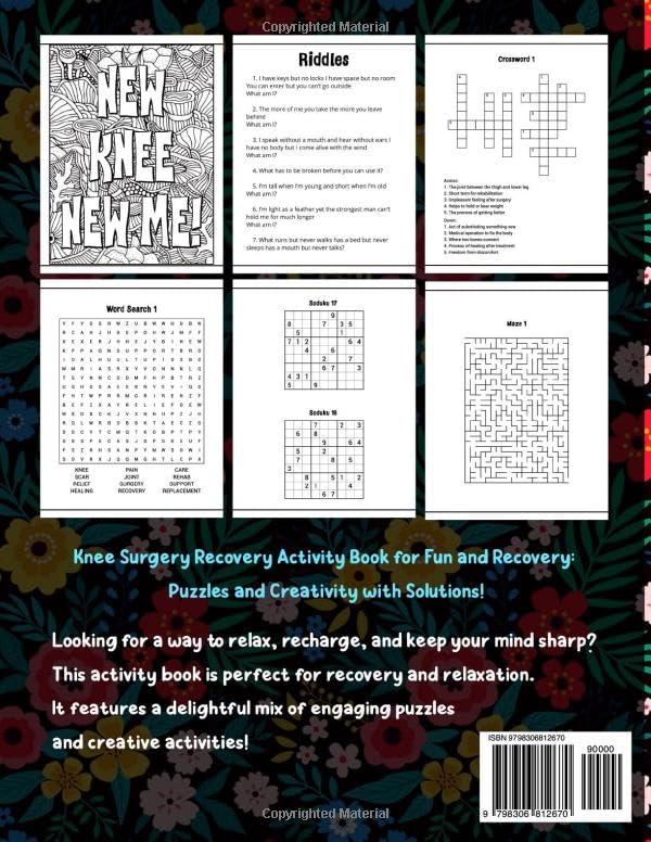 Knee Surgery Recovery Activity Book: An Entertaining Recovery Gift for Knee Replacement Surgery with Fun Puzzles and Activities