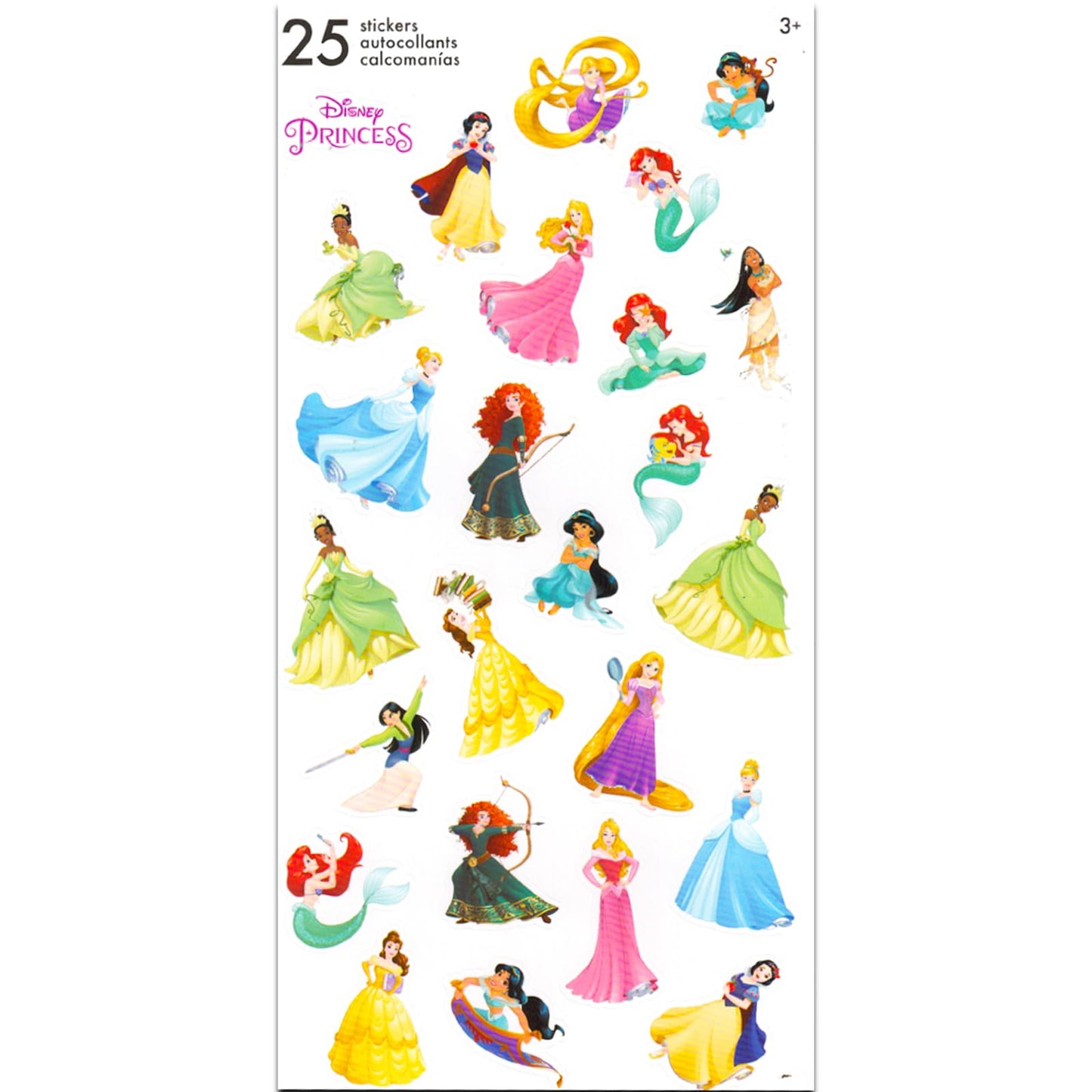 Disney Princess Tote Bag Set - Bundle of 2 Large and 1 Mini Reusable Princess Grocery Bags with Disney Princess Stickers | Princess Party Supplies