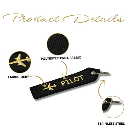 Flight Crew Keychain – Embroidered Aviation Luggage Tag for Pilots, Flight Attendants, Students & Future Pilots – Fly Safe Keychain & Gifting for Men, Women & Kids