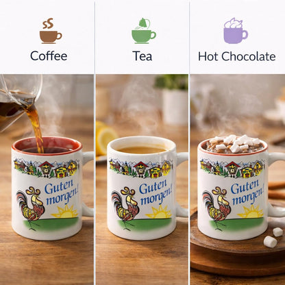 Essence of Europe Gifts Guten Morgen/Good Morning in German Colorful Ceramic Coffee Mug by E.H.G | 12 oz
