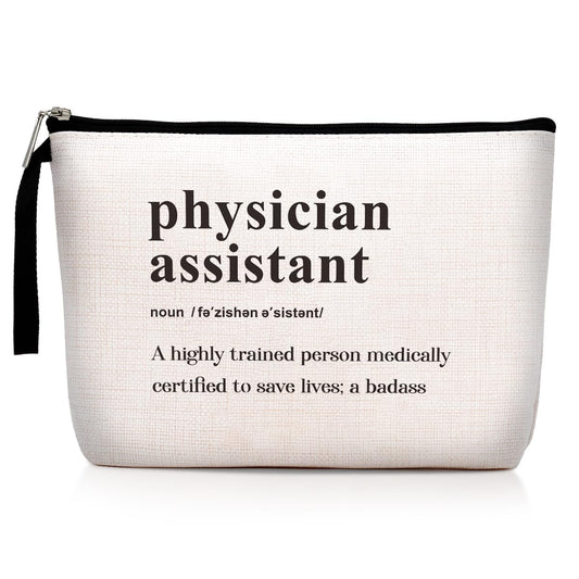 Physician Assistant Noun Physician Assistant Gifts Makeup Bag for Women Doctor Medical Student Cosmetic Bag Doctors Kit Zipper Pouch Bag Travel Bag for Graduation Birthday Christmas New Year's Day