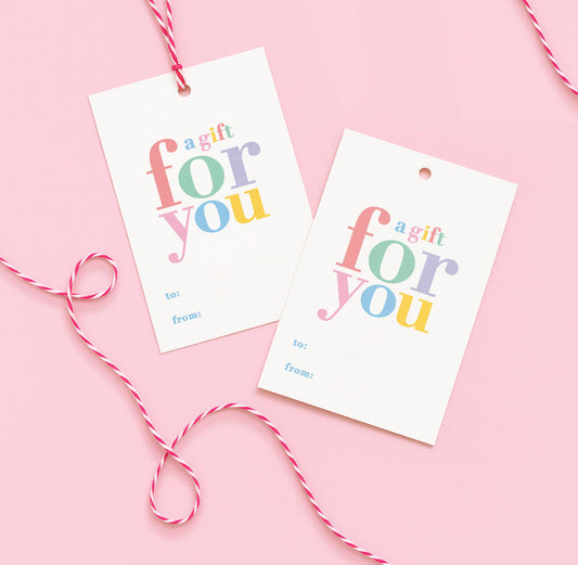 50-Pack Gift Tags - “A Gift for You” | Holiday, Christmas, Gifts, and Birthday Tags | Personalized Labels for Presents | Women-Owned Business