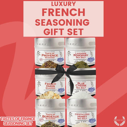 French Seasoning Gift Set | Tastes of France | Artisanal Spice Blends Six Pack | Non GMO, All Natural | No MSG, Gluten, Soy, Nuts | Small Batch, Hand Made Seasonings | No Artificial Ingredients, Ultra Premium | Made in USA | GLP-1 Friendly | Magnetic...