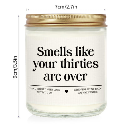 Niyewsor 40th Birthday Gifts Women Men, Forty Birthday Candle, 1986 40th Birthday Decorations for Women Men, 40 Year Old Bday Gifts for Friend, Sister, Wife, Husband, Handmade, 7oz