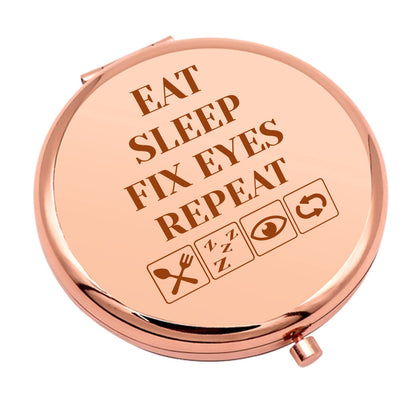 Optometrist Graduation Gift for Women Compact Makeup Mirror Eye Doctor Vision Gift Funny Optometry Appreciation Gifts Doctor Vision Gifts Thank You Presents Folding Makeup Mirror Birthday Retirement