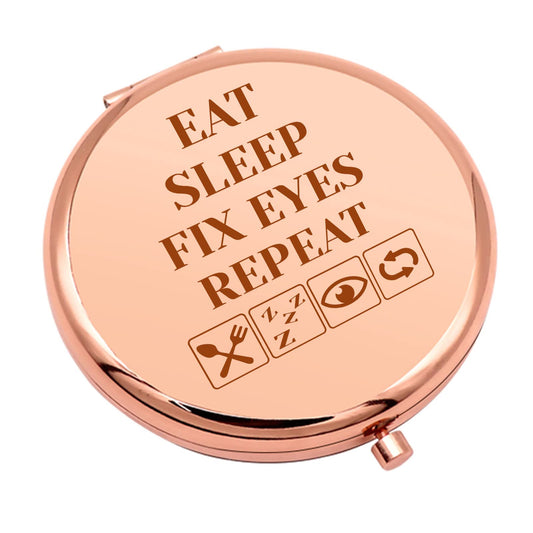 Optometrist Graduation Gift for Women Compact Makeup Mirror Eye Doctor Vision Gift Funny Optometry Appreciation Gifts Doctor Vision Gifts Thank You Presents Folding Makeup Mirror Birthday Retirement