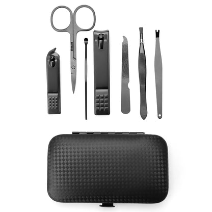 Manicure Set 7 in 1 Stainless Steel Nail Kit Gifts for Men Teens Pedicure Toe Tools with Case for Cleaning Feet Cuticle Travel Business Trips Essentials Care Thanksgiving Basket Stocking Stuffers