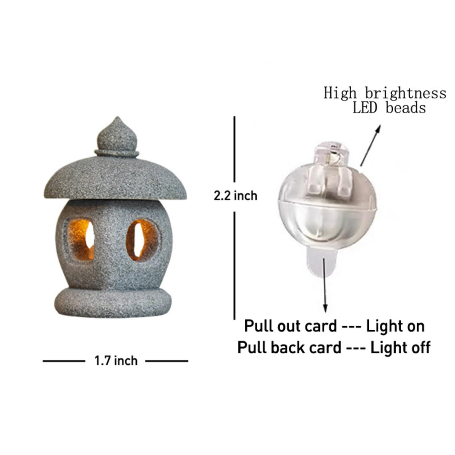 Japanese Pagoda LED Lamp Statue Figurine, LED Lantern Pagoda Statue Figurines for Home Table Decor - Style A