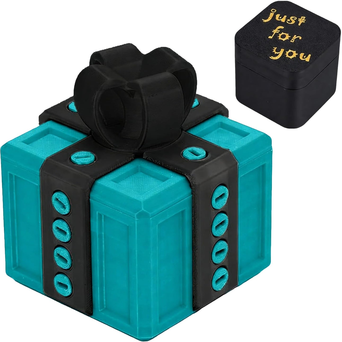 Annoying Gift Box with 3D Printed Screws & Pop Up Finger Surprise, The Annoying Present Prank Box, Funny Prank Hilarious Money Card Container Trick Gift Packaging for Birthday Christmas (Turquoise Green)
