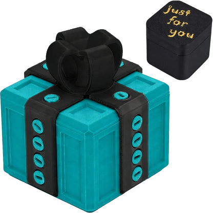 Annoying Gift Box with 3D Printed Screws & Pop Up Finger Surprise, The Annoying Present Prank Box, Funny Prank Hilarious Money Card Container Trick Gift Packaging for Birthday Christmas (Turquoise Green)