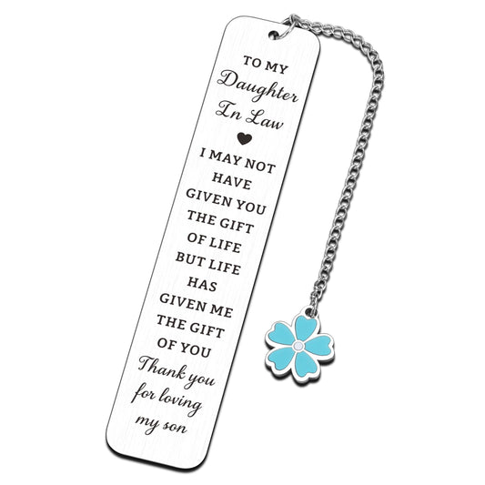 Daughter in Law Gifts from Mother in Law - Mothers Day Gifts for Daughter in Laws Birthday Future Daughters in Laws Gift for Mothers Day Birthday Wedding Anniversary, Bookmark for Book Lover Women