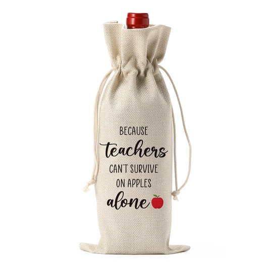 Funny Teacher Gifts for Women, Teacher Wine Bag, Teachers Valentines Day Retirement Appreciation Birthday Gifts for Teachers，Teachers Wine Bottle Bags