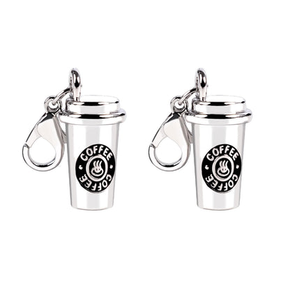 2Pcs Coffee Cup Keychain - DIY Key Charm Gifts for Coffee Lovers, Keychain Accessories Decoration for Men and Women