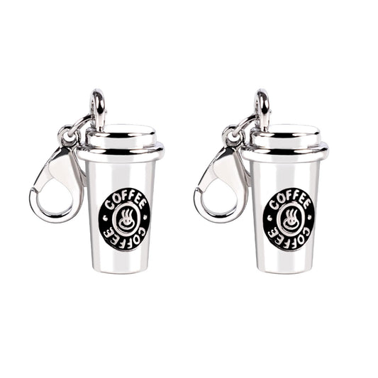 2Pcs Coffee Cup Keychain - DIY Key Charm Gifts for Coffee Lovers, Keychain Accessories Decoration for Men and Women