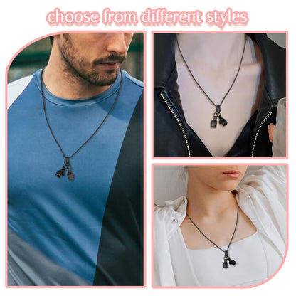 Kilener Boxing Glove Pendant Necklace Punk Chain Necklaces for Men Women Birthday Gifts for Boxers Fitness Motivation Gifts for Son Daughter Friends Boxing Gloves Necklace
