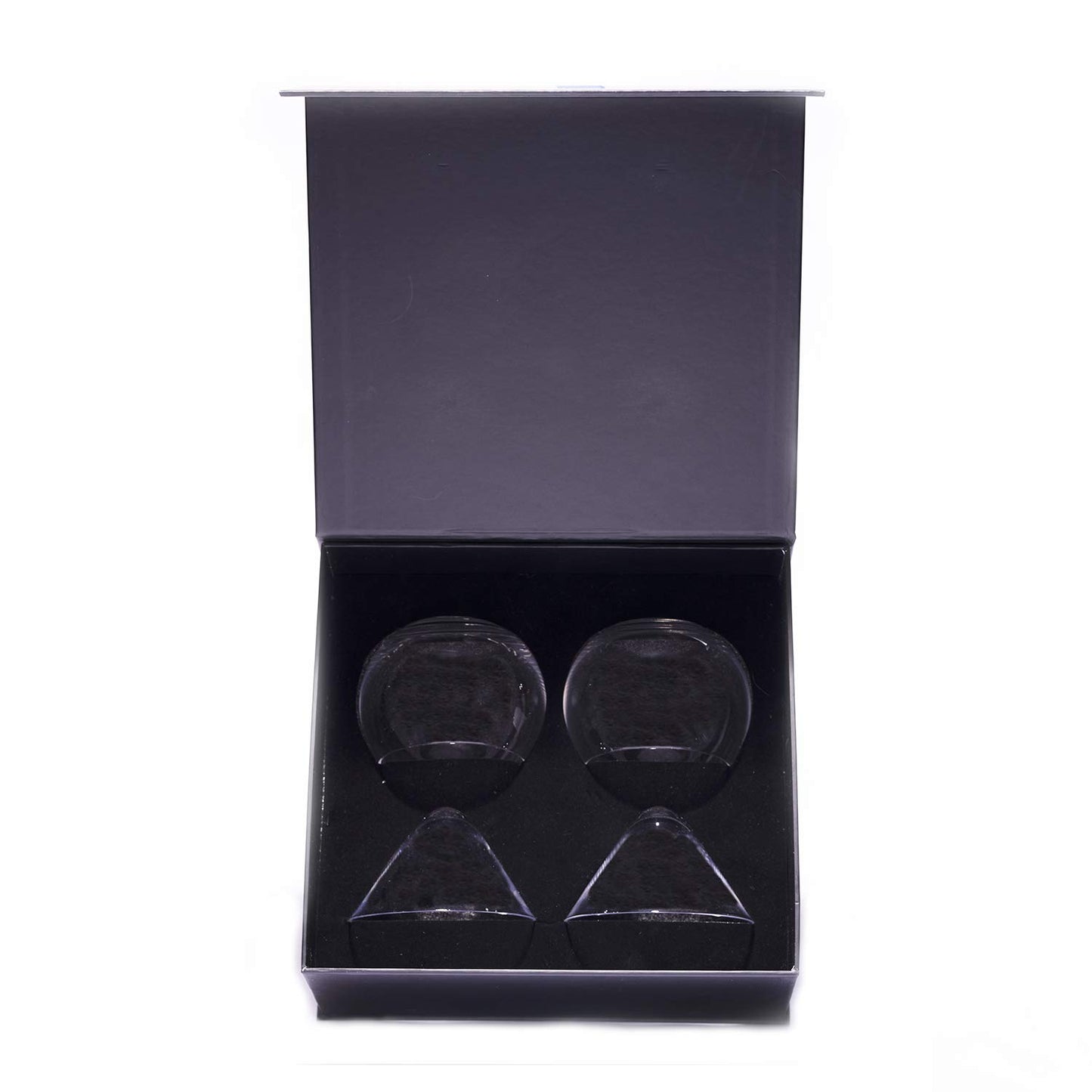 LEMONSODA Stemless Martini Glasses with Chiller - Elegant Cocktail Glass Set with Caviar Server Bowl - Beautiful Bar Martini Gift Set for Margarita, Cosmopolitan, Manhattan Cocktails (Set of 2)