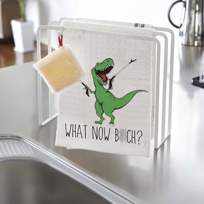 Funny Joked Themed Kitchen Dishcloth Gifts for Hostess Mom Women Housewarming, Funny Dinosaur Hand Towels for Best Friend Bestie, Sarcastic Adult Kitchen Towels Dish Towel Dishcloth 16x24