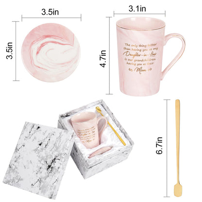 YHRJWN Mothers Day Gifts for Daughter in Law Gifts from Mother-In-Law, Daughter-in-Law Christmas Birthday Gift, 14Oz Pink