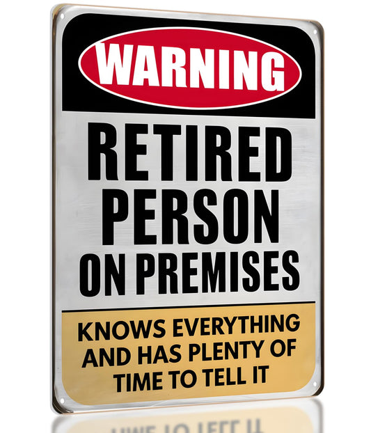 Funny Retirement Gifts For Men – Mens Retirement Gifts 2026, Retired Gift for Men, Party Decorations, Vintage metal sign by Opix Design