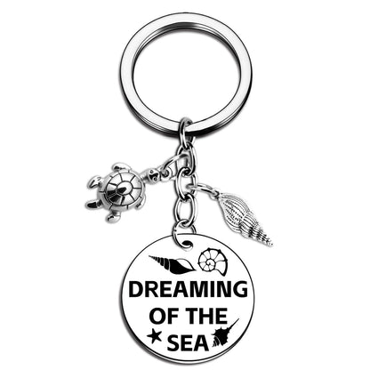 Ikacvb Beach Gifts For Women Friend Unique Ocean Gifts For Beach Lovers Woman Girls Summer Beachy Themed Gift Ideas Conch Turtle Keychain Accessory Birthday Graduation Stuff