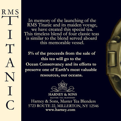 Harney & Sons RMS TITANIC Tea 20 Count Sachet Tin