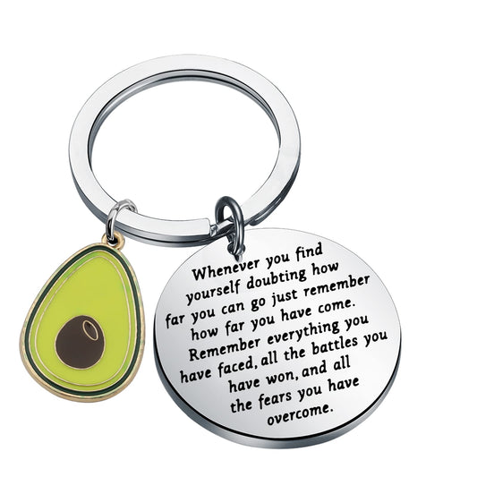 TIIMG Avocado Inspirational Quote Key rings Avoacdo Lover Jewelry Avocado Fruit Gift