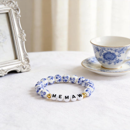 Memaw Gifts from Grandkids Grandchildren for Birthday Beaded Jewelry Best Memaw Bracelet