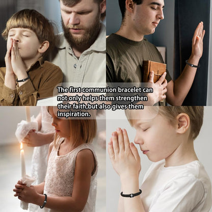 Baptism Gifts for Boys,Braided Rope Cross Bracelet for Kids,First Communion Gifts Boys Christian Christening Graduation Easter Basket Stuffers