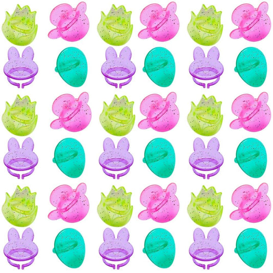 Fun Express Bulk 48 Pieces Easter Glitter Rings