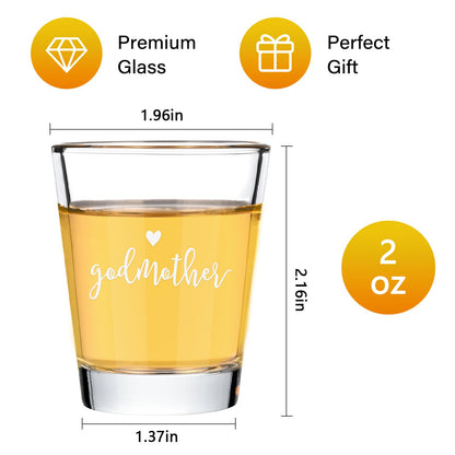 Futtumy Godparents Proposal Gift, 2 OZ Godfather Godmother Shot Glasses Set of 2, Godmother Proposal Gifts, Mother's Day Father's Day Birthday Christmas Baptism Gifts for Godparents from Godchild