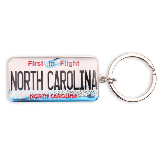 Westmon Works North Carolina Keychain Souvenir First In Flight License Plate Metal Key Ring