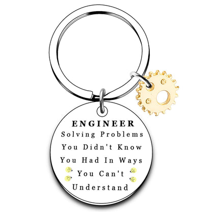 Engineer Gifts, Engineering Keychain for Men Funny, Cool Gifts for Engineers, Graduation Gift for Him, Mathematics Structural Engineering Key Ring