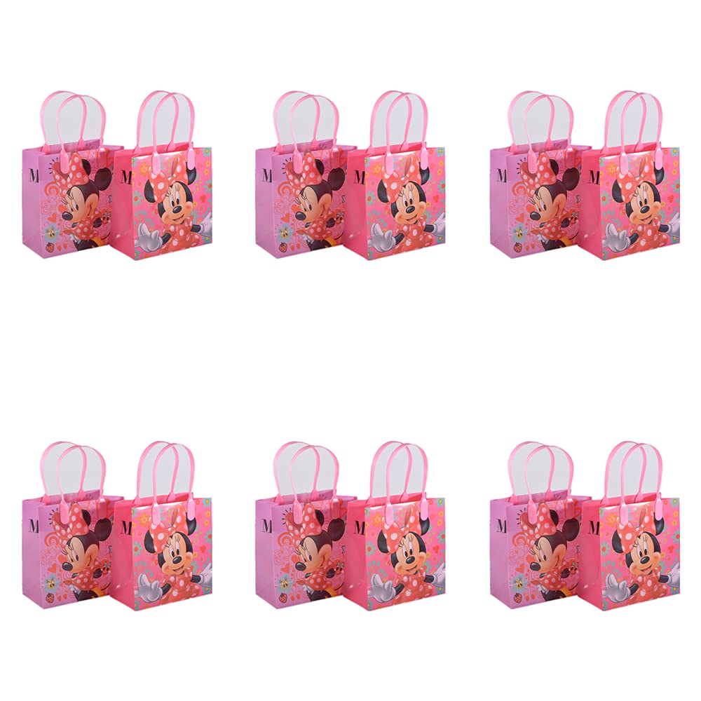 12pc Disney Minnie Mouse Party Loot Bags Birthday Goody Fun Gift Bag Great for Birthday Party