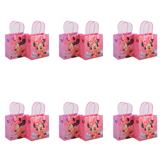 12pc Disney Minnie Mouse Party Loot Bags Birthday Goody Fun Gift Bag Great for Birthday Party