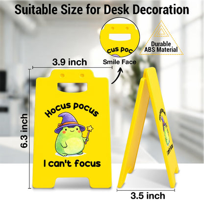 Funny Frog ADHD Office Desk Decor Sign - Humor I Can't Focus Desk Sign Home Office Decor - Funny Gag Gifts for Coworkers ADHD Friends