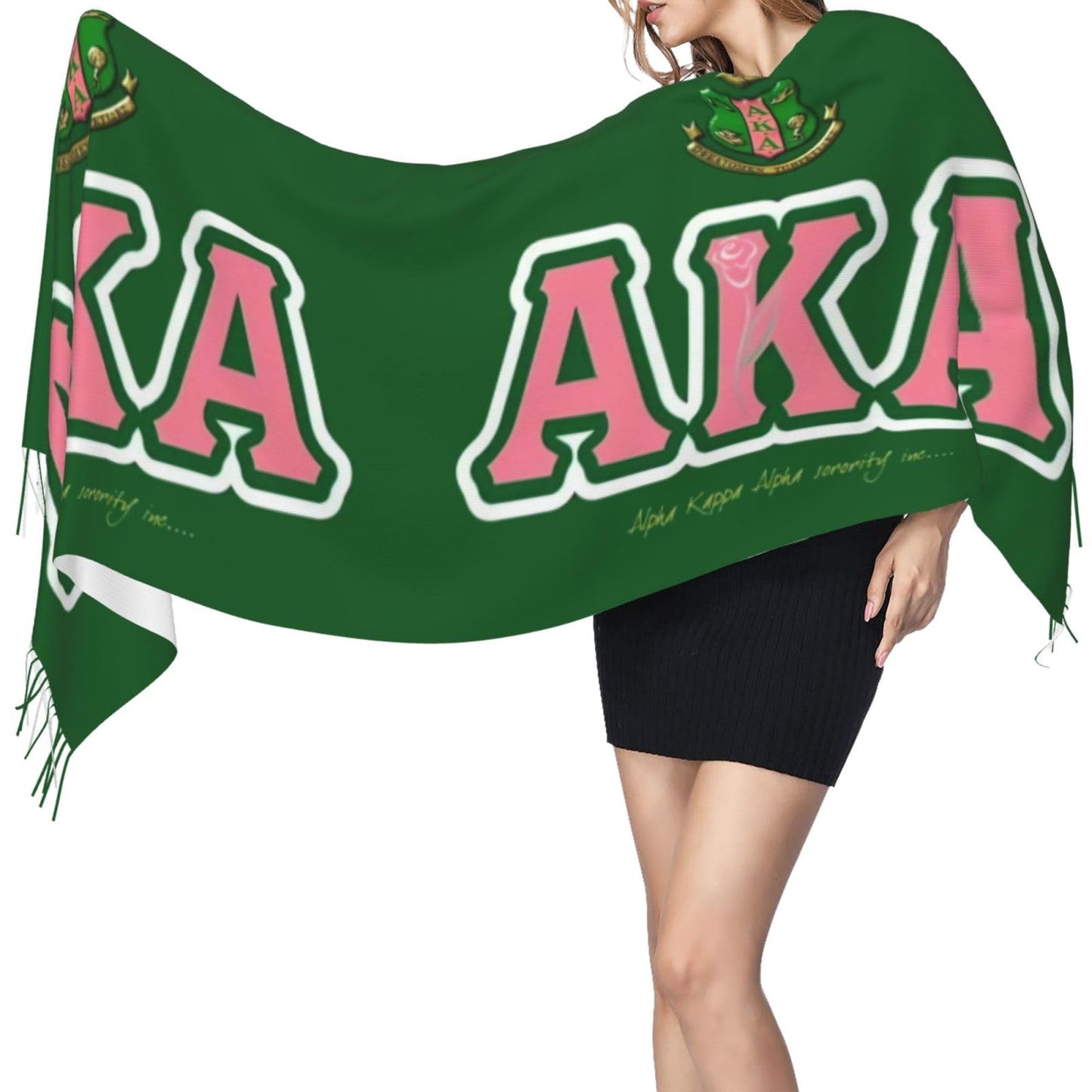 Sorority Gifts Soft Imitation Cashmere Shawl Scarf With Tassels For Ladies - Perfect For Glamorous Events & Sophisticated Evening Wear Society Gifts