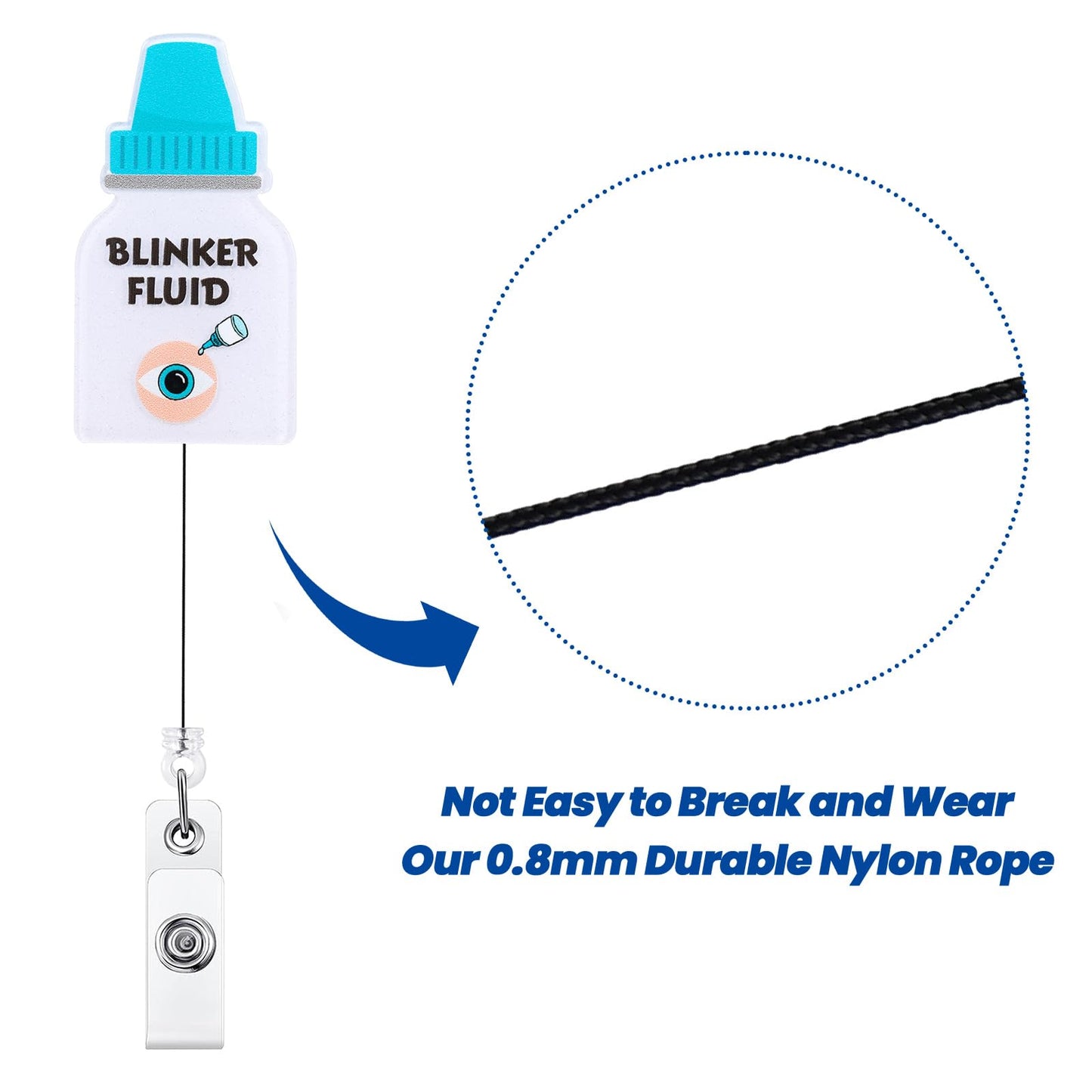 Blinker Fluid Funny Optometry Doctor Nurse Badge Reel, Retractable ID Card Ophthalmology Badge Holders, Medical Badge Clip for Ophthalmologist OD Ophthalmic Technician Assistant, Optometrist Gifts