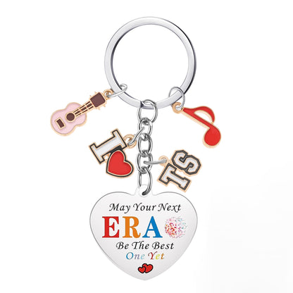 Music Keychain Theme Gift For Fan Decorations, Cute Music Key Chain Merch Party Favors Gift For Women Girls Kids Boy Adult, Pretty Quotes Stuff Key Ring