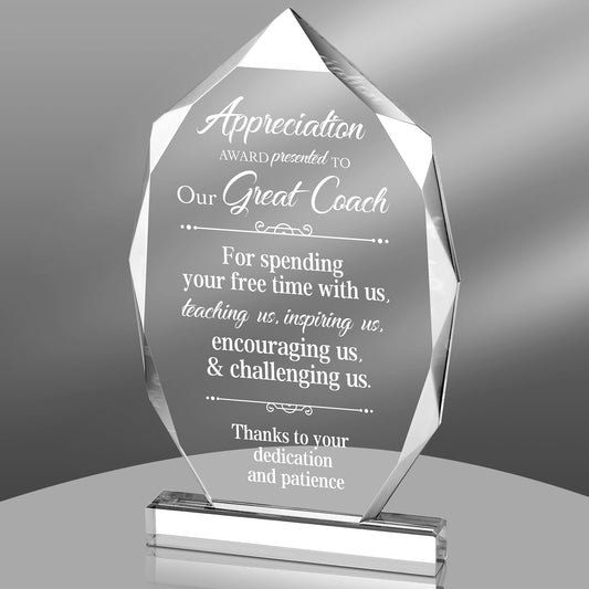 Panelee Coach Appreciation Gift Acrylic Coach Thank You Gifts Inspirational Appreciation Decor Acrylic Table Sign for Women Men Home Office Baseball Soccer Football Volleyball Team Gift