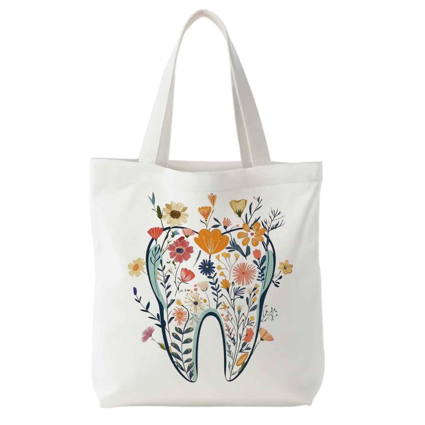 Dental Hygienist Gifts, Dental Canvas Tote Bag, Gifts for Dentists Reusable Shopping Grocery Bags