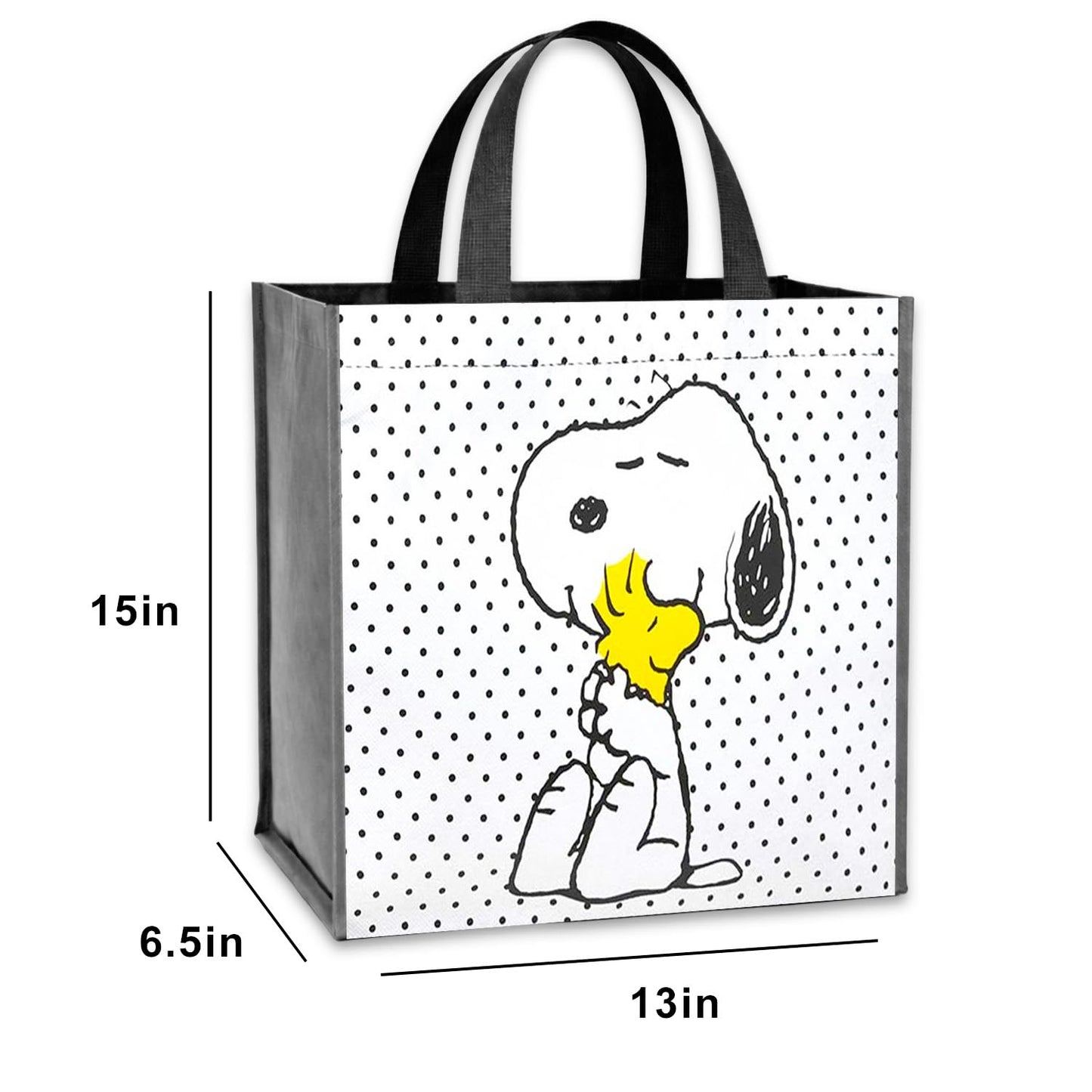 Peanuts Tote Bags for Kids, Adults - Bundle with 2 Snoopy Tote Bags for Groceries, Shopping, Storage, More Plus Stickers | Snoopy Gifts for Kids, Boys, Girls