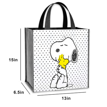 Peanuts Tote Bags for Kids, Adults - Bundle with 2 Snoopy Tote Bags for Groceries, Shopping, Storage, More Plus Stickers | Snoopy Gifts for Kids, Boys, Girls